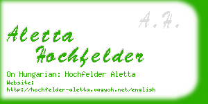 aletta hochfelder business card